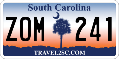 SC license plate ZOM241