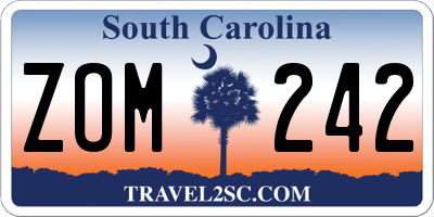 SC license plate ZOM242