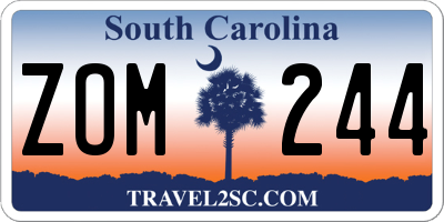 SC license plate ZOM244