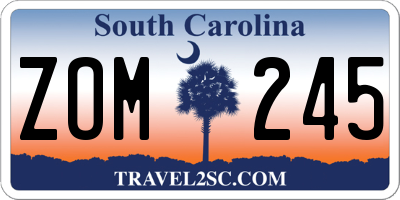 SC license plate ZOM245