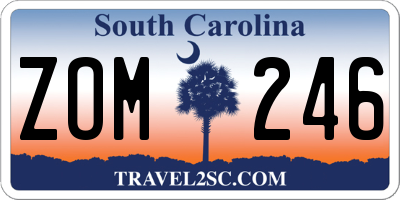 SC license plate ZOM246