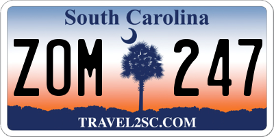 SC license plate ZOM247