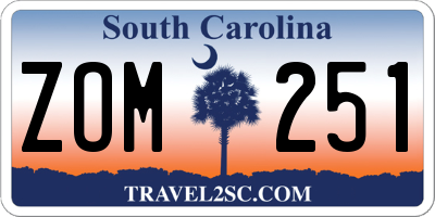 SC license plate ZOM251