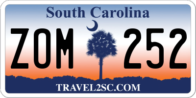 SC license plate ZOM252