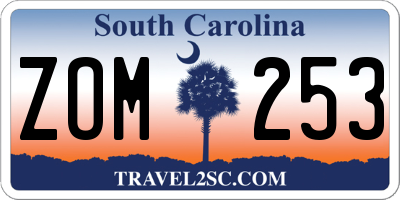 SC license plate ZOM253
