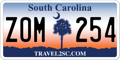 SC license plate ZOM254