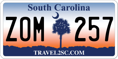 SC license plate ZOM257