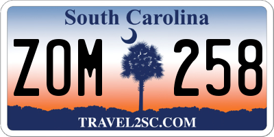 SC license plate ZOM258
