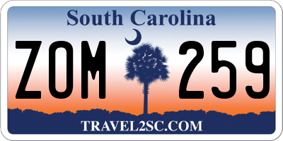 SC license plate ZOM259