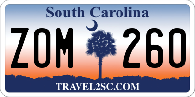 SC license plate ZOM260