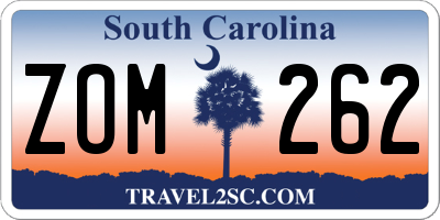 SC license plate ZOM262