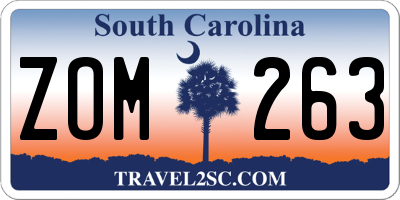 SC license plate ZOM263