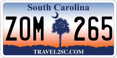 SC license plate ZOM265