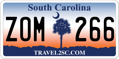 SC license plate ZOM266