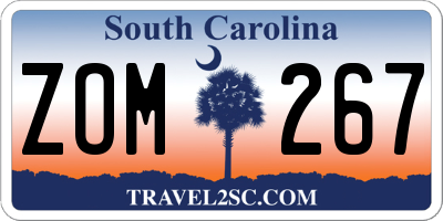 SC license plate ZOM267