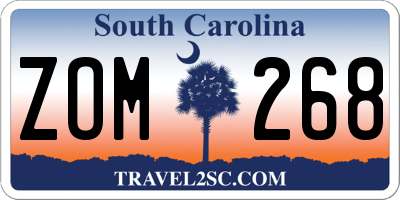 SC license plate ZOM268