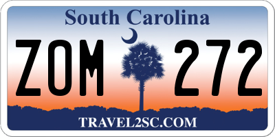 SC license plate ZOM272