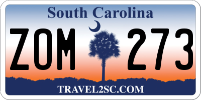 SC license plate ZOM273