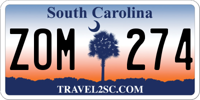 SC license plate ZOM274