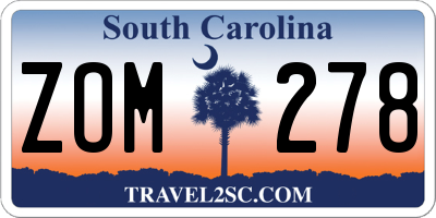 SC license plate ZOM278