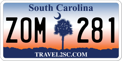 SC license plate ZOM281