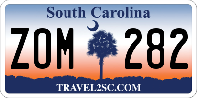 SC license plate ZOM282