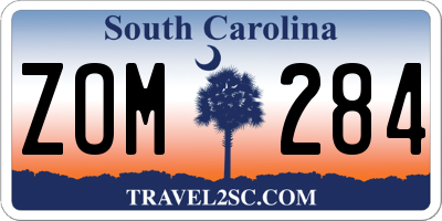 SC license plate ZOM284