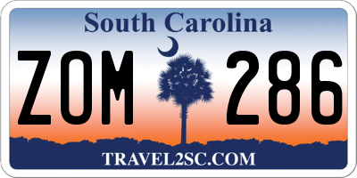 SC license plate ZOM286