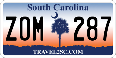 SC license plate ZOM287