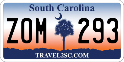 SC license plate ZOM293