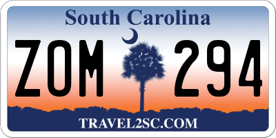 SC license plate ZOM294