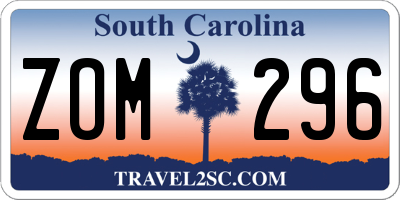 SC license plate ZOM296