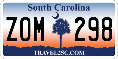 SC license plate ZOM298