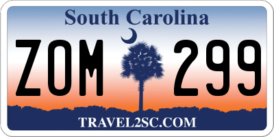 SC license plate ZOM299