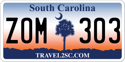 SC license plate ZOM303