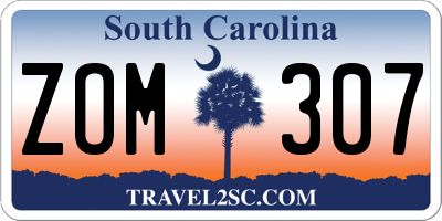 SC license plate ZOM307