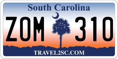 SC license plate ZOM310