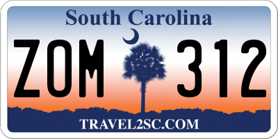 SC license plate ZOM312