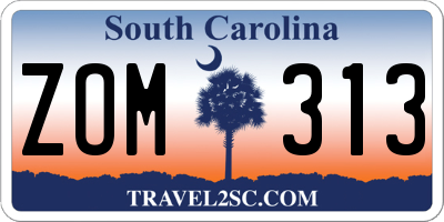 SC license plate ZOM313