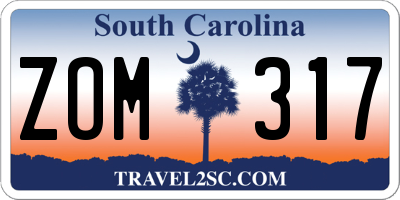 SC license plate ZOM317