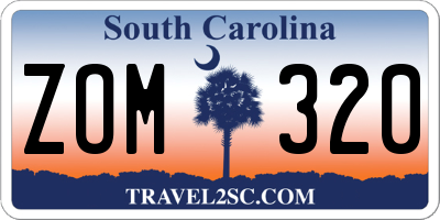 SC license plate ZOM320