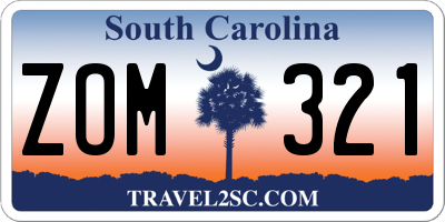 SC license plate ZOM321
