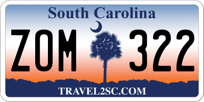 SC license plate ZOM322