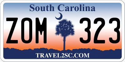 SC license plate ZOM323