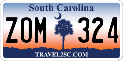 SC license plate ZOM324