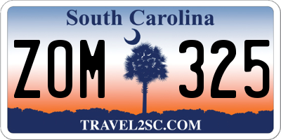 SC license plate ZOM325