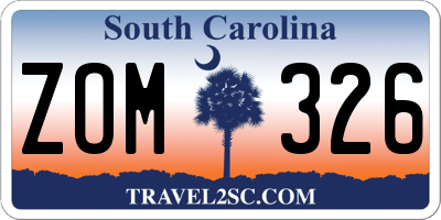 SC license plate ZOM326
