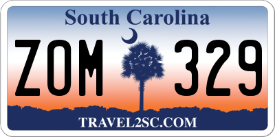 SC license plate ZOM329