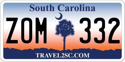 SC license plate ZOM332