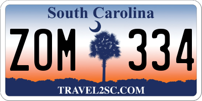 SC license plate ZOM334